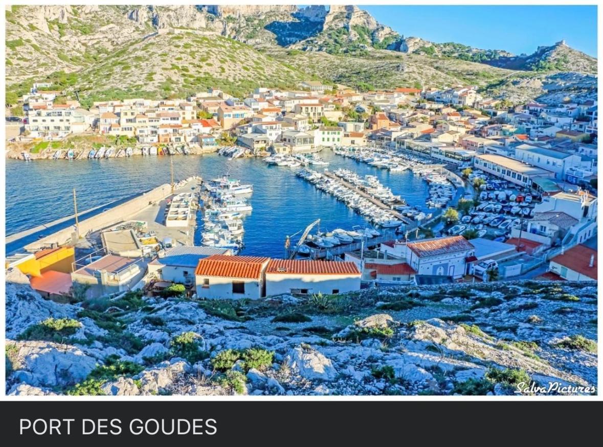 מרסיי Au Coeur Du Parc National Du Massif Des Calanques, La Flibuste Des Goudes, Maison 2 Chambres, Climatisee, Jardins, Solarium, Proche Plage, Large Vue Mer מראה חיצוני תמונה